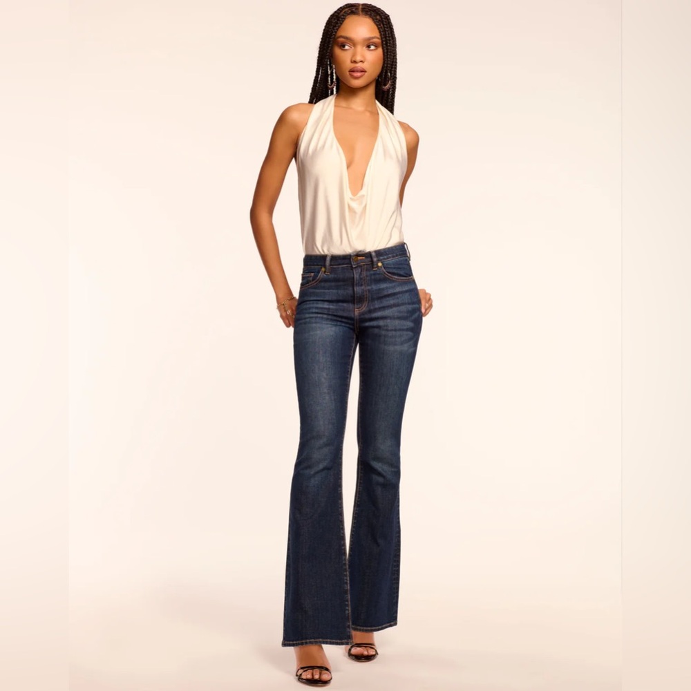 Ramy Brook Blue 5 pocket Flare Boot Cut Jeans Helena size 25 x 32 $265 EUC USA